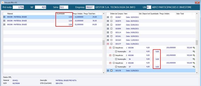 Permite quantidade parcial