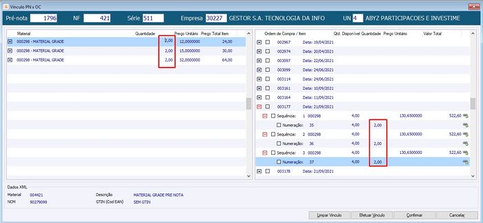 Permite quantidade parcial