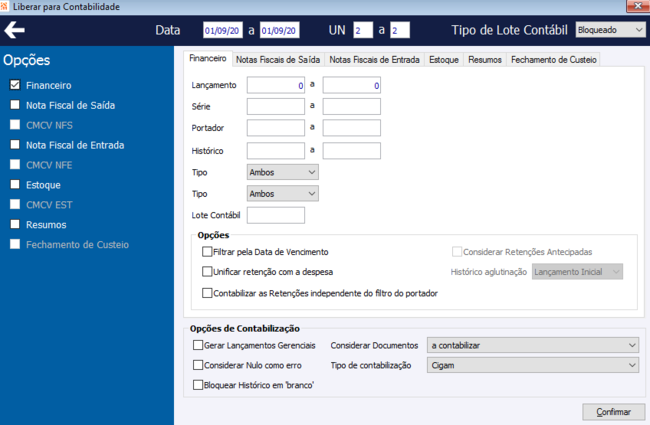Liberar para Contabilidade