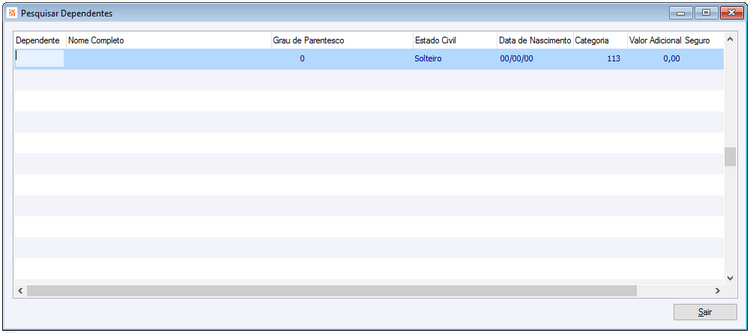 Pesquisa Dependentes