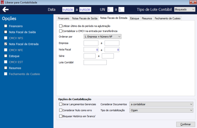 Liberar para Contabilidade