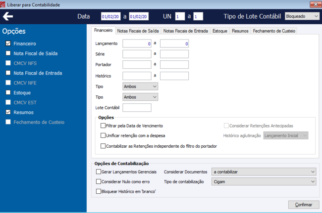 Liberar para Contabilidade