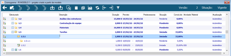 Movimentar Etapas de Projeto