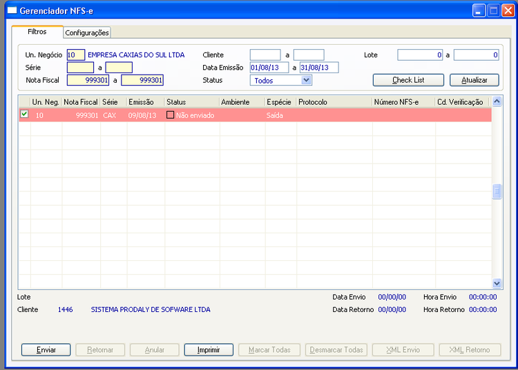 NFS-e: Interface, Web Service, App Windows