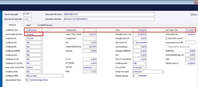 Nota Fiscal com Diferimento Parcial