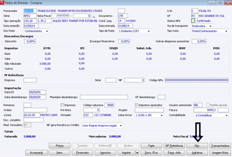 Notas Entradas compras