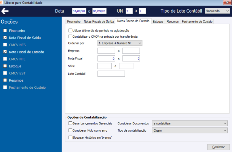 Liberar para Contabilidade