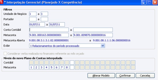 Interpolação Gerencial (Planejado x Competência)