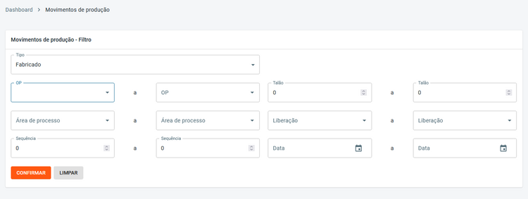 Portal Indústria Filtros Movimentos de Produção