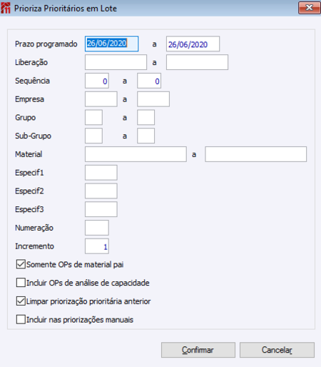 Prioriza Prioritários em Lote