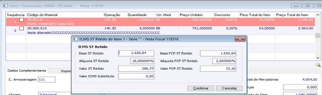 Recalcula Impostos - ICMS/ST Retido e FCP/ST Retido