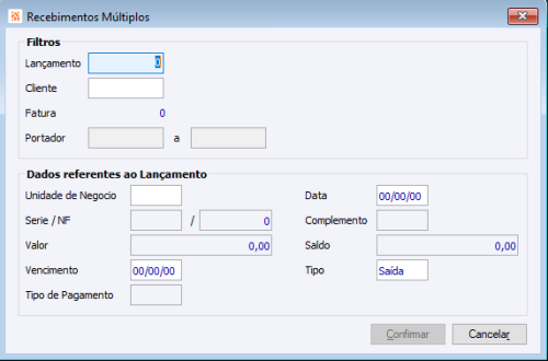 Recebimentos Multiplos