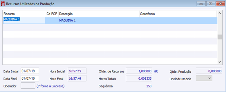 Recursos Utilizados na Produção