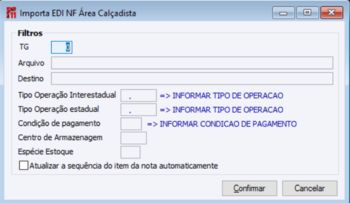 Importa NFE Área Calçadista