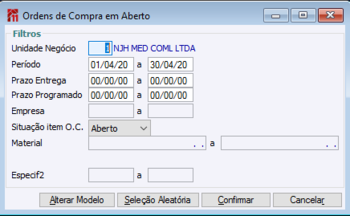 Ordens de Compra em Aberto