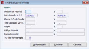 SIG Devolução de Venda