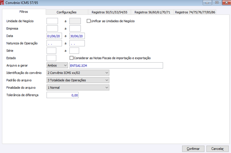 Convêncio ICMS57/95