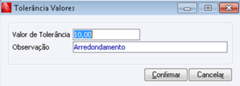 Tolerância Valores