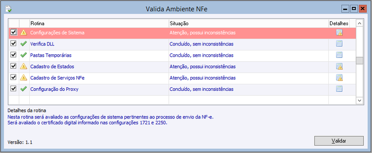 Validador Ambiente NFe 1