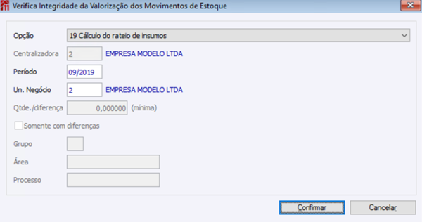 Verifica Integridade da Valorização dos Movimentos de Estoque