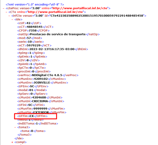 XML CTe