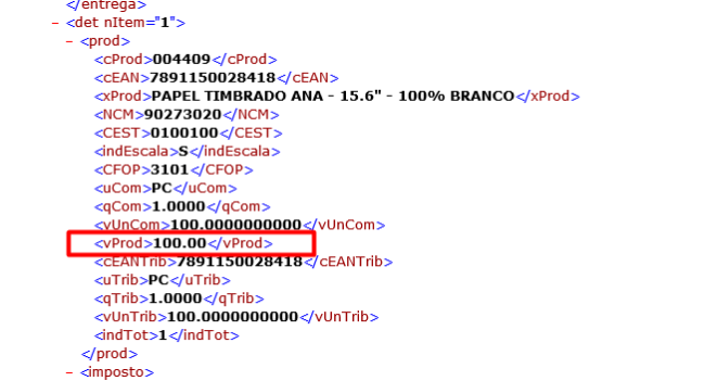 XML Importação